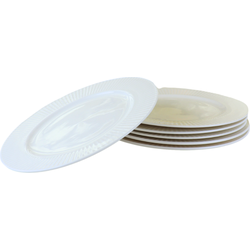 OTIX Ontbijtborden - Bordenset - 6 Persoons - 20cm - Dessertbord - Ontbijtborden - Wit - Porselein - LUNA