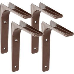 AMIG Plankdrager/planksteun van metaal - 4x - gelakt bruin - H150 x B200 mm - Plankdragers