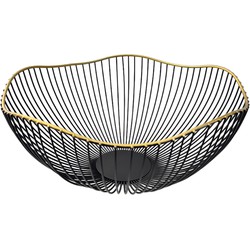 Fruitschaal Opbergmand Wave - Zwart/Goud - L -Ø 32 cm