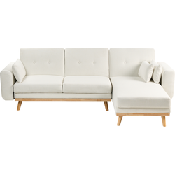 Beliani KAARINA - Hoekbank-Wit-Polyester