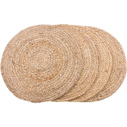 Bombay Placemat - Round placemat in braided natural jute S/4 Ã˜38 cm