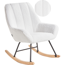 Beliani KINNO - Schommelfauteuil-Wit-Bouclé