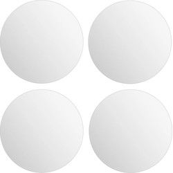 5Five Plak spiegels tegels - 4x stuks - zelfklevend - 20 x 20 cm - Spiegels