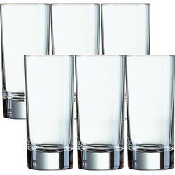12x Stuks transparante drinkglazen/longdrinkglazen 220 ml van glas - Longdrinkglazen