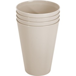 Hega Hogar Onbreekbare drinkglazen - 4x stuks - kunststof - beige - 430 ml - camping/kinderen - Drinkglazen