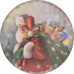 Clayre & Eef Onderbord Rood Groen Kunststof Kerstman