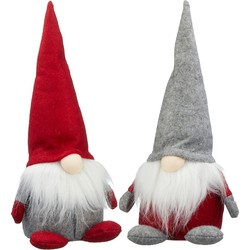 Set van 2x pluche gnome/dwerg decoratie poppen/knuffels 30 cm - Kerstman pop