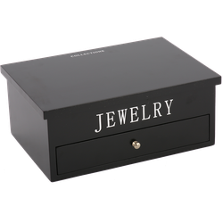 Juwelen doos groot Avantgarde zwart met zilveren letters