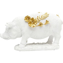 Decofiguur Flower Pig Wit 21cm