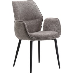 LABEL51 Eetkamerstoel Morris - Stone - Elite - Black Frame