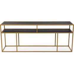 Stalux Side-table 'Teun' 200cm, kleur goud / zwart eiken