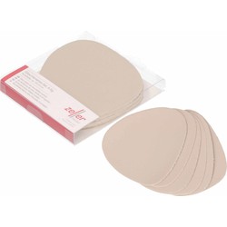 Zeller Glazenonderzetters - 12x stuks - Lederlook Creme - 10x12cm - Glazenonderzetters