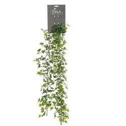 Louis Maes kunstplant blaadjes slinger Klimop/hedera - groen/wit - 181 cm - Kunstplanten