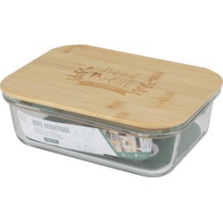 Voedsel bewaarbakje/vershoudbakje - 1500 ml - ovenbestendig glas - Vershoudbakjes