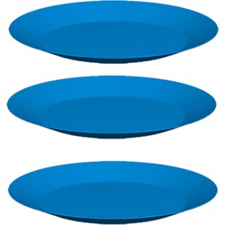 Hega Hogar bordjes - hard kunststof - blauw - 26 cm - 8x stuks - Campingborden