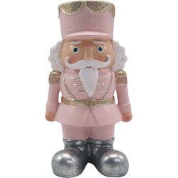 Clayre & Eef Beeld Notenkraker 17 cm Roze Polyresin Kerstdecoratie