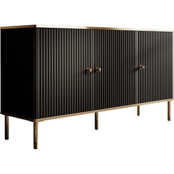 Meubella Dressoir Vanty - Zwart - 140 cm