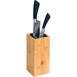 Kesper Keuken messenblok - Bamboe - 10 x 10 x 23 cm - lichtbruin - universele houder - Messenblokken