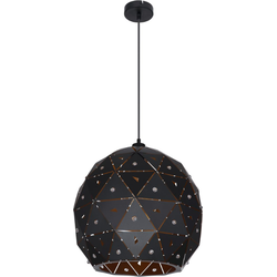 Industriële hanglamp Jodie - L:40cm - E27 - Metaal - Zwart