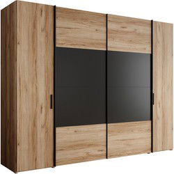 Meubella - Kledingkast Dolce - Eiken - Zwart - 270 cm