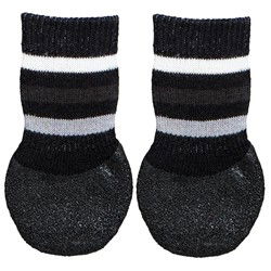 TRIXIE HONDENSOKKEN ANTI-SLIP MET RUBBERLAAG RONDOM ZWART M-L 2 ST