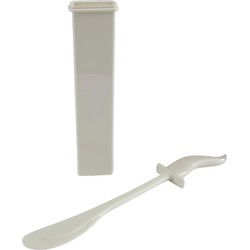 Extra platte toiletborstel wit plastic 41 x 7 x 3 cm