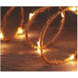 Anna Collection jute lichtsnoer - 20 leds - warm wit - 100 cm - Lichtsnoeren