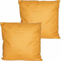 Anna's collection buitenkussens - 2x - oker geel - 45 x 45 cm - Sierkussens