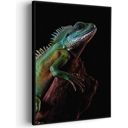 Muurwerken Akoestisch Schilderij - De Groene Kameleon - Geluidsdempend Wandpaneel - Wanddecoratie - Geluidsisolatie - BASIC (AW 0.65) L (72X100)