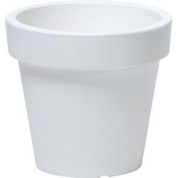 Prosperplast Bloempot kunststof - parel wit - D16 x H15 cm - buiten - Plantenpotten