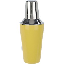 Excellent Houseware Cocktailshaker - rvs - geel/zilver - 500 ML - Cocktailshakers