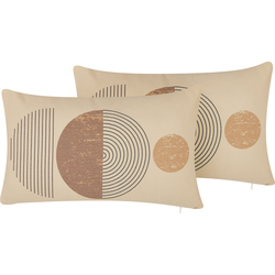 AMARANTH  - Sierkussen set van 2 - Beige - 30 x 50 cm - Polyester