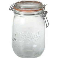 6x Luchtdichte weckpot transparant glas 0.75 liter - Weckpotten