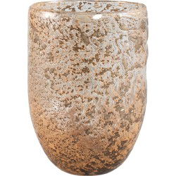 PTMD Rima Windlicht - 14 x 14 x 20 cm  - Glas - Bruin
