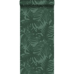 ESTAhome behang tropische bladeren emerald groen