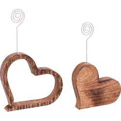 Pippa Design Fotohouder - fotolijst hout - hartvorm - set van 2
