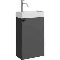 Badplaats Toiletmeubel Apollo 40 x 22 cm - Antraciet - Fonteinmeubel met Wastafel
