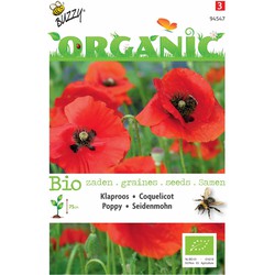 5 stuks - Organic Papaver rhoeas red (Skal 14275) - Buzzy