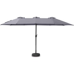 Feel Furniture - Toscano - Grote Parasol - Twin - 4.5 Meter - Donkergrijs