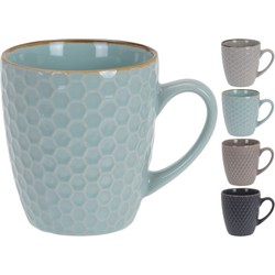 Excellent Houseware Bekers koffiekopjes - 8x - gekleurd - 300 ml - Bekers