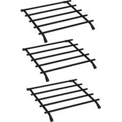 5x Metalen onderzetters zwart voor pannen/schalen 20 cm - Panonderzetters