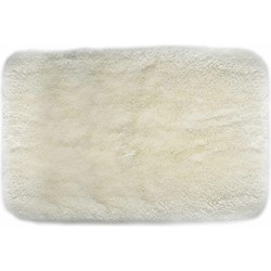 Spirella badkamer vloer kleedje/badmat tapijt - hoogpolig en luxe uitvoering - wit - 40 x 60 cm - Microfiber - Badmatjes