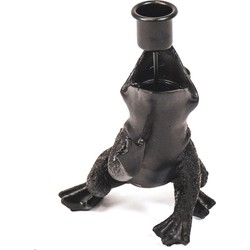 Housevitamin Kiss the Frog Candle holder - Black - 10,5x14x11cm