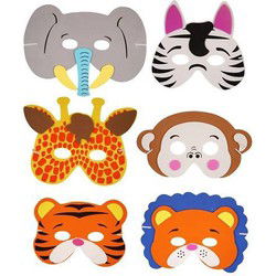 24 STUKS | Mix Dieren Maskers van Foam | Traktatie / Uitdeelcadeautjes | Mix soorten Dieren | Jongens & Meisjes  (24 stuks)