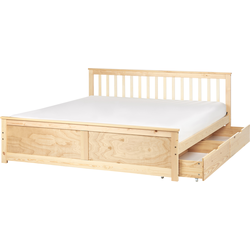 OLENDON - Bed met 2 lades - Lichtbruin - 180 x 200 cm - Dennenhout