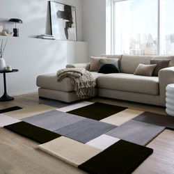 Wollen vloerkleed Collage - Monochrome - 200x290 cm