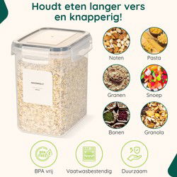 XIVADA Voorraadpotten Nena - Transparant - Met stickers - 16 stuks