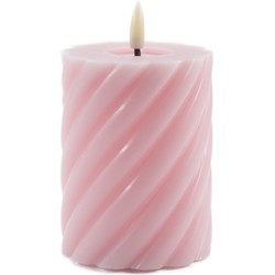 Mansion atmosphere swirl led kaars licht roze 10x7,5cm