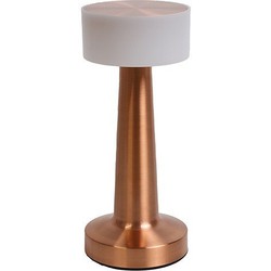 Tafellamp led Lampa metaal ro 9x9x21 cm koper/wit 1 stuk