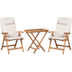 JAVA PREMIUM - Bistroset voor 2 - Lichtbeige - Acaciahout